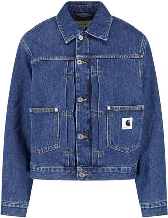 Carhartt Work in Progress Blue Belmar Contrast Stitching Denim Jacket