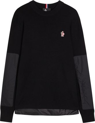 Moncler Panelled Wool-blend Jumper - Black - Xxl