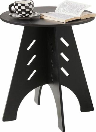 SoBuy Sobuy - Mesa Auxiliar Con Juntas De Espiga Mesita De Noche Mesa De Centro Para Sal&oacute;n Y Dormitorio 36 X 36 X 55 Cm Negro Hfbt01-sch Es