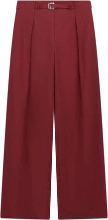 Liviana Conti Palazzo Broek - Dames - Wijde Broeken - Rood - L - Leer - Broeken