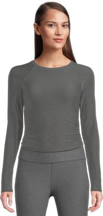 Beyond Yoga Beyond Yoga Featherweight Your Fit Top Womens Gray Raglan Sleeve GBO1367