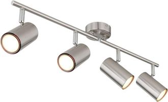 Globo Lighting Foco De Techo Barra N&iacute;quel Mate 4x Gu10