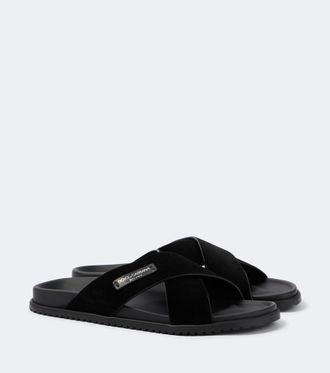 Dolce & Gabbana Logo suede sandals