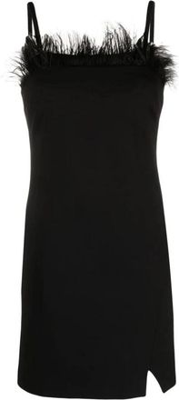 Twinset Elegante Zwarte Mini Jurk - Dames - Korte kleedjes - Zwart - S - Nylon - Kleedjes