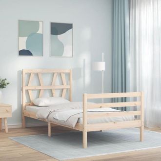 vidaXL Estructura De Cama Con Cabecero Madera Maciza 90x200 Cm Vidaxl