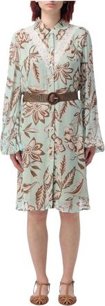 Liu Jo Lange Jurk met Elegant Ontwerp - Dames - Shirt Kleedjes - Groen - XS - Kleedjes