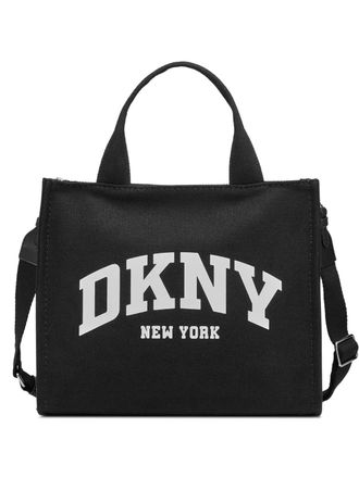 DKNY logo-print tote bag - women - Polyurethane/Cotton - One Size - Black