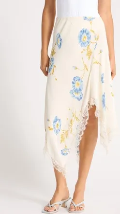 Reformation Liliana Lace Handkerchief Hem Skirt in Glorious at Nordstrom, Size 12