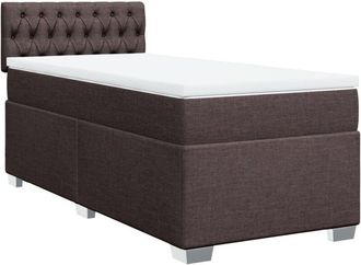 vidaXL Vidaxl - Cama Box Spring Con Colch&oacute;n Tela Marr&oacute;n Oscuro 90x200 Cm