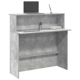Berkfield Home Reception Desk Concrete Grey 100x50x103.5 cm Engineered Wood