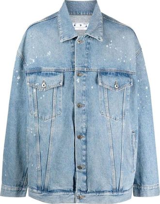 Off-white Blue Button Denim Jacket Medium Blue OMYE083S23DEN0014600