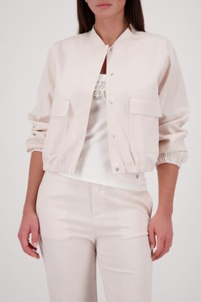 Monari Cargojacke MONARI Jacke Satin Cargo, Damen, Gr. 34, beige, Web, Obermaterial: 97% Polyester, 3% Elasthan. Futter: 100% Polyester, unifarben, regular f