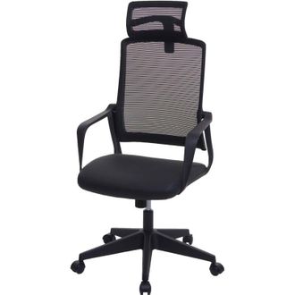 Hhg non utilizzato] Poltrona sedia ufficio regolabile 064 ergonomica design moderno ecopelle tessuto nero