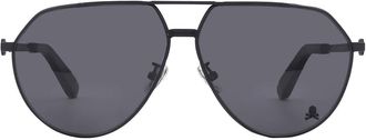 Philipp Plein Grey Pilot Mens Sunglasses SPP007M 531P 64