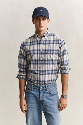 GANT Men Madras Checked Shirt (XXXL) FADED DENIM