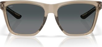 Costa 57mm Polarized Rectangular Sunglasses in Taupe/Gray Gradient 580G at Nordstrom