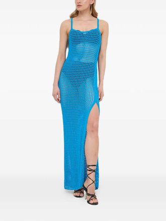 Patrizia Pepe square-neck beach dress - Blauw
