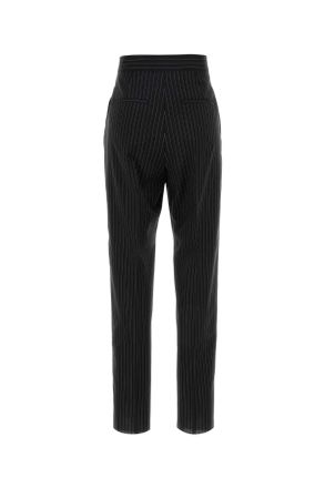 Max Mara 2521136021600 002 Nero Bianco Exterior: Virgin Wool Pantaloni Trousers