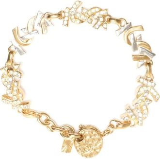 Saint Laurent Bracciale con strass anni 90 - Oro