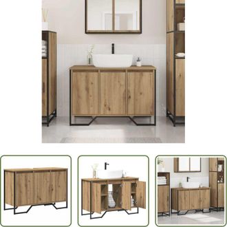 vidaXL vidaXL Mobile in legno - Mobiletto per Lavabo Altro Rovere artigianale 91 x 35 x 60 cm