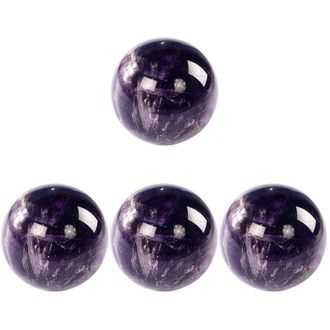 OEM Un Juego De 4 Bolas De Cristal De Amatista Para La Decoraci&oacute;n Del Hogar Y La Oficina En Color P&uacute;rpura