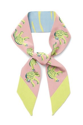 Centinelle Nodding Tigers Twilly Ribbon Scarf in Multicolor at Nordstrom