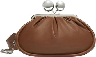 Max Mara Pasticcino Bag Milvanew - Dames - Clutches - Bruin - ONE Size - Leer - Tassen
