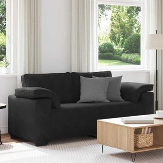 vidaXL Sof&aacute; Loveseat Terciopelo Negro 140 Cm Vidaxl