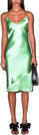 Fleur du Mal V-Neck Slip in Pastel Lime at Nordstrom, Size X-Small