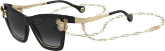 Carolina Herrera Cat Eye Zonnebril - Dames - Zonnebrillen - Zwart - 54 MM - Accessoires