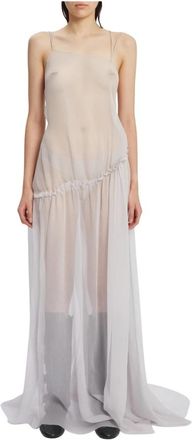 Ann Demeulemeester Deconstructed Jurk met Asymmetrische Achterkant - Dames - Avondkleed - Grijs - L - Kleedjes