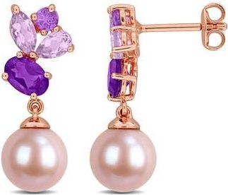 Delmar 8-8.5mm Pink Cultured Freshwater Pearl Drop Earrings in Purple at Nordstrom Rack