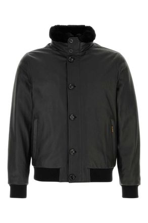 Moorer Black Mock Collar Jackets