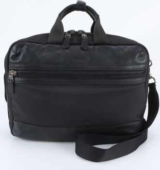 Coach Black Leather Nylon Shoulder Bag (Pre-Owned)