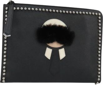 Fendi Pre-owned Leather Clutch - Dames - Vintage Clutch - Zwart - ONE Size - Leer - Vintage