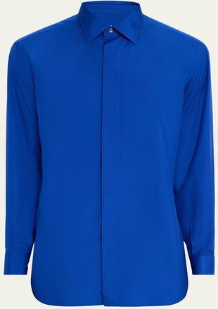 Brioni Mens WWX 80th Anniversary Silk Covered-Placket Sport Shirt