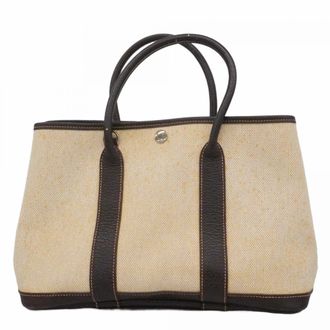 Herm&egrave;s Brown Toile H Tote Bag (Pre-Owned)