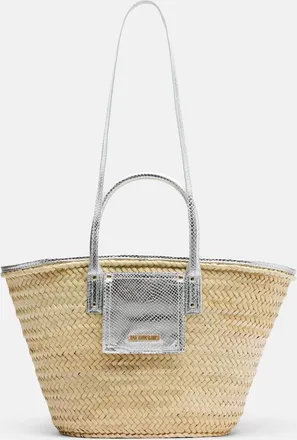 Jacquemus Bolso Soli Medium de rafia de piel grabada