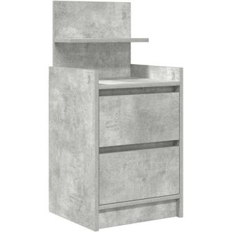 vidaXL Vidaxl - Mesilla De Noche Con 2 Cajones Gris Hormig&oacute;n 38x34x80 Cm