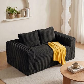 STILVORA Sof&aacute; De 2 Plazas Sin Hueso, Sof&aacute; De Espuma Para El Suelo Sin Ensamblaje, Tela De Corduroy Suave, Sof&aacute; Moderno Para Sala De Estar En Apartamentos De Es
