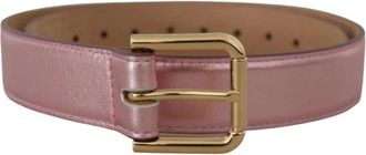 Dolce & Gabbana Leren Riem Klassieke Stijl - Dames - Riemen - Roze - ONE Size - Leer - Accessoires