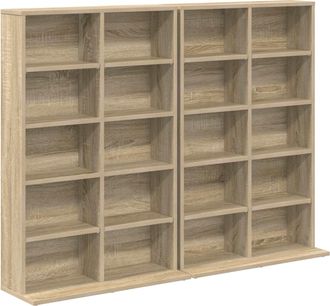 vidaXL Cabinet Para Cds 2 Uds. Roble Sonoma 65 X 23,5 X 97,5 Cm Vidaxl
