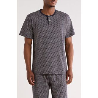 Majestic International Short Sleeve Cotton Henley in Navy Night at Nordstrom Rack, Size Xx-Large