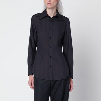 Gucci Camicia color inchiesto in popeline di seta