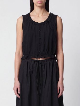 Dunst Camicia smanicata in cotone con scollo tondo e coulisse sul fondo