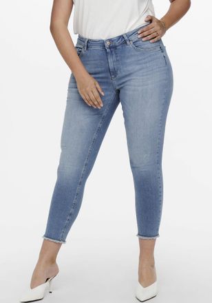 Only Carmakoma Skinny-fit-Jeans ONLY CARMAKOMA CARWILLY REG SK ANK DNM REA1467 NOOS, Damen, Gr. 42, L&auml;nge 32, blau (light blau denim), Denim/Jeans, Obermaterial: 92%