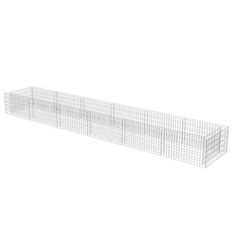 Berkfield Home Durable Gabion Raised Bed Galvanised Steel 540x90x50 cm in Silver | Size: 540 x 90 x 50 cm