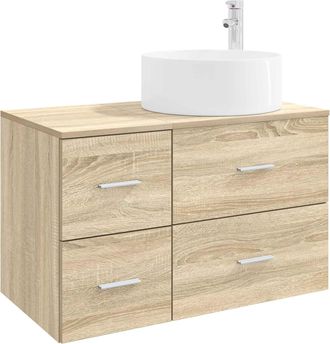 vidaXL Juego De Muebles De Ba&ntilde;o 2 Uds. Roble Sonoma Vidaxl