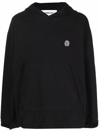 AMBUSH logo-print hoodie - men - Cotton - S - Black