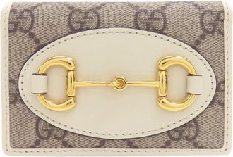 Gucci Brown White Pvc Leather Wallet (Bi-Fold) (Pre-Owned)